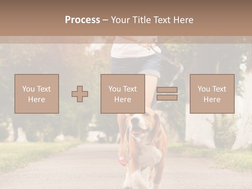 A Woman Running With A Dog On A Leash PowerPoint Template