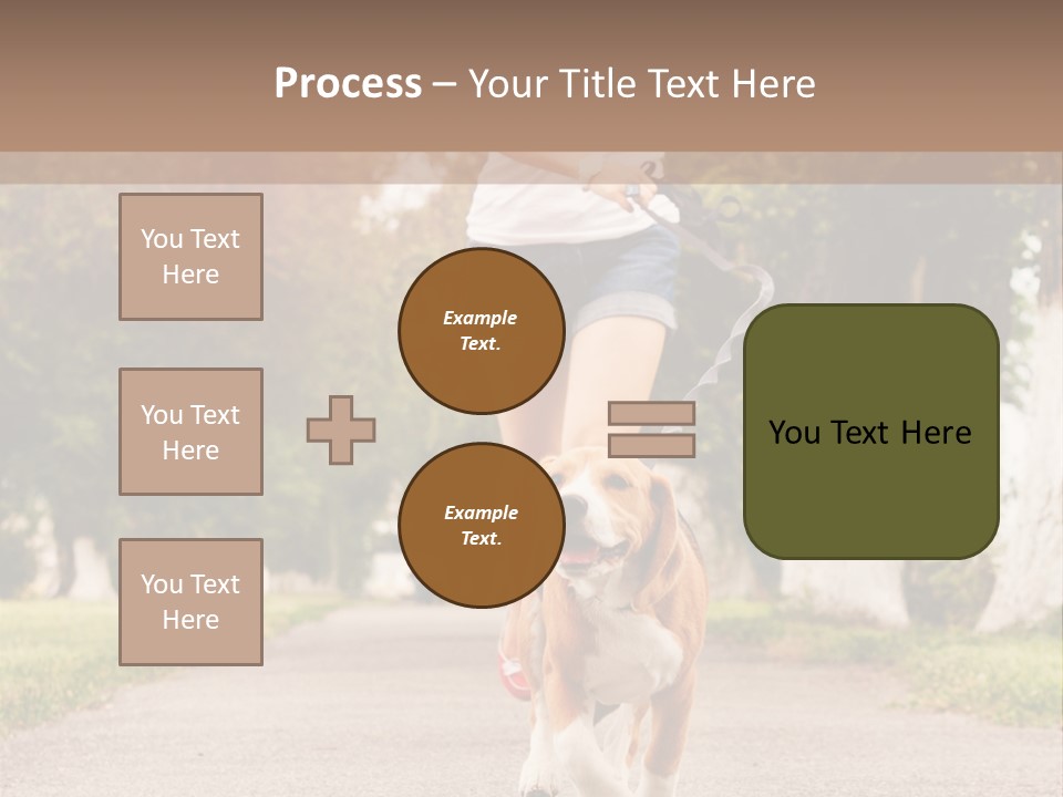 A Woman Running With A Dog On A Leash PowerPoint Template