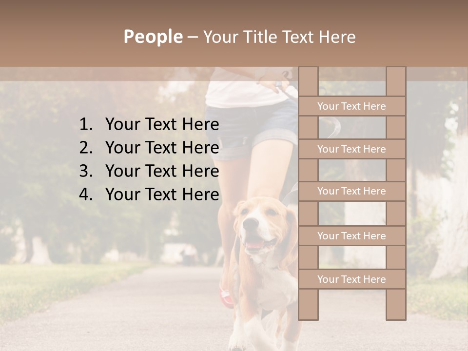 A Woman Running With A Dog On A Leash PowerPoint Template