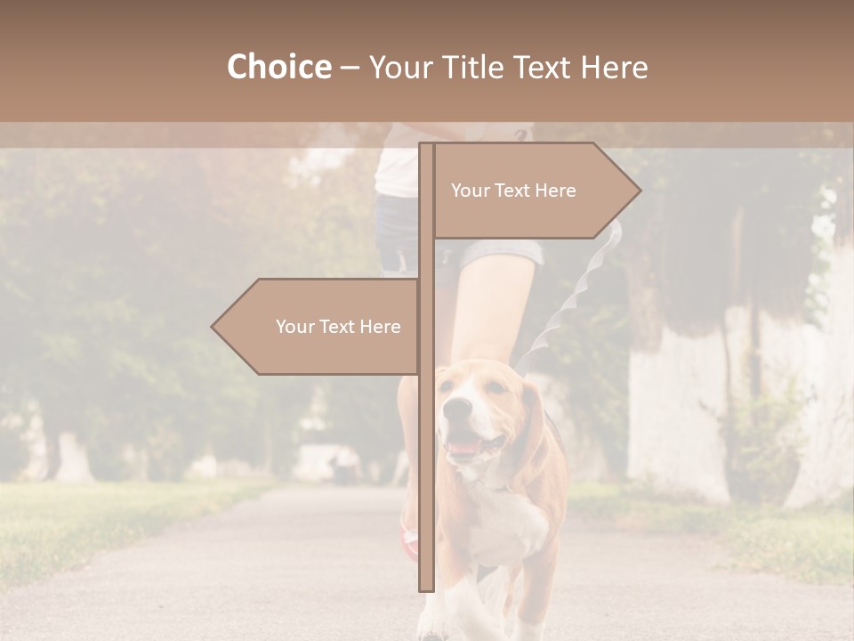 A Woman Running With A Dog On A Leash PowerPoint Template
