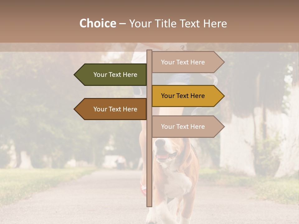 A Woman Running With A Dog On A Leash PowerPoint Template