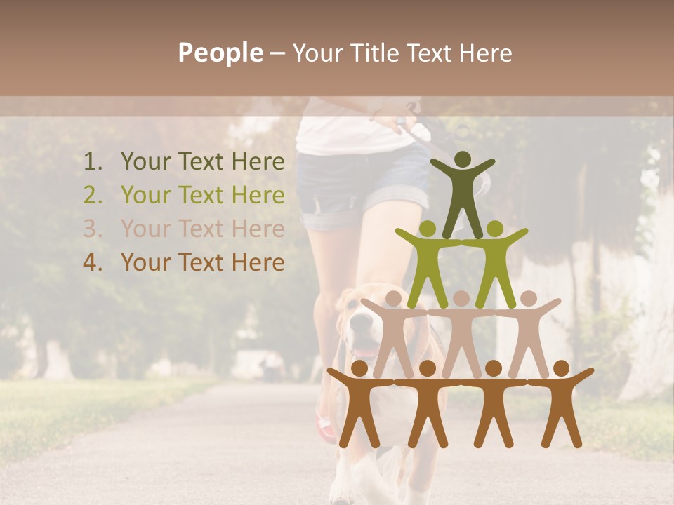 A Woman Running With A Dog On A Leash PowerPoint Template