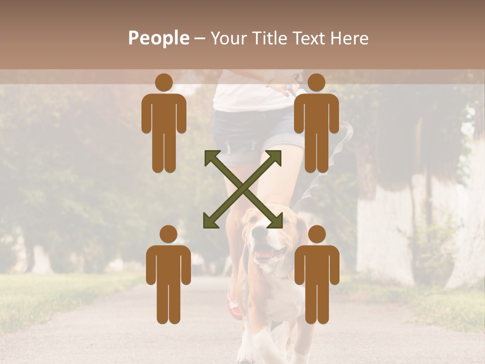 A Woman Running With A Dog On A Leash PowerPoint Template