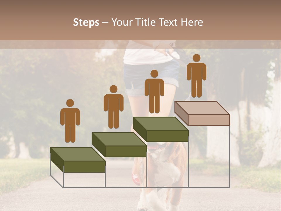 A Woman Running With A Dog On A Leash PowerPoint Template