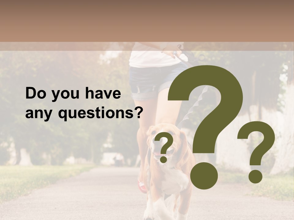 A Woman Running With A Dog On A Leash PowerPoint Template