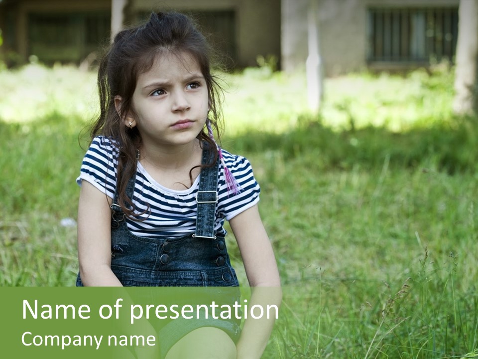 Child Care Kid Unhappy PowerPoint Template