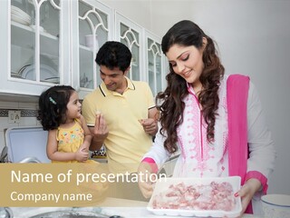 Muslim Family Muslim Girl Homely PowerPoint Template