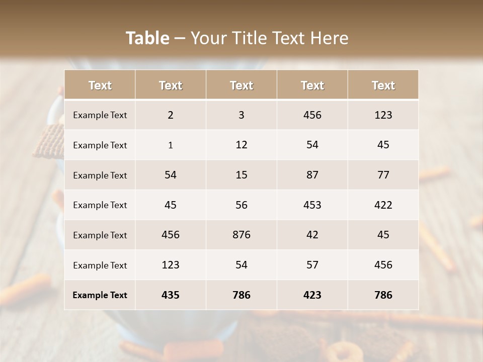 Salty Crunchy Wooden Table PowerPoint Template