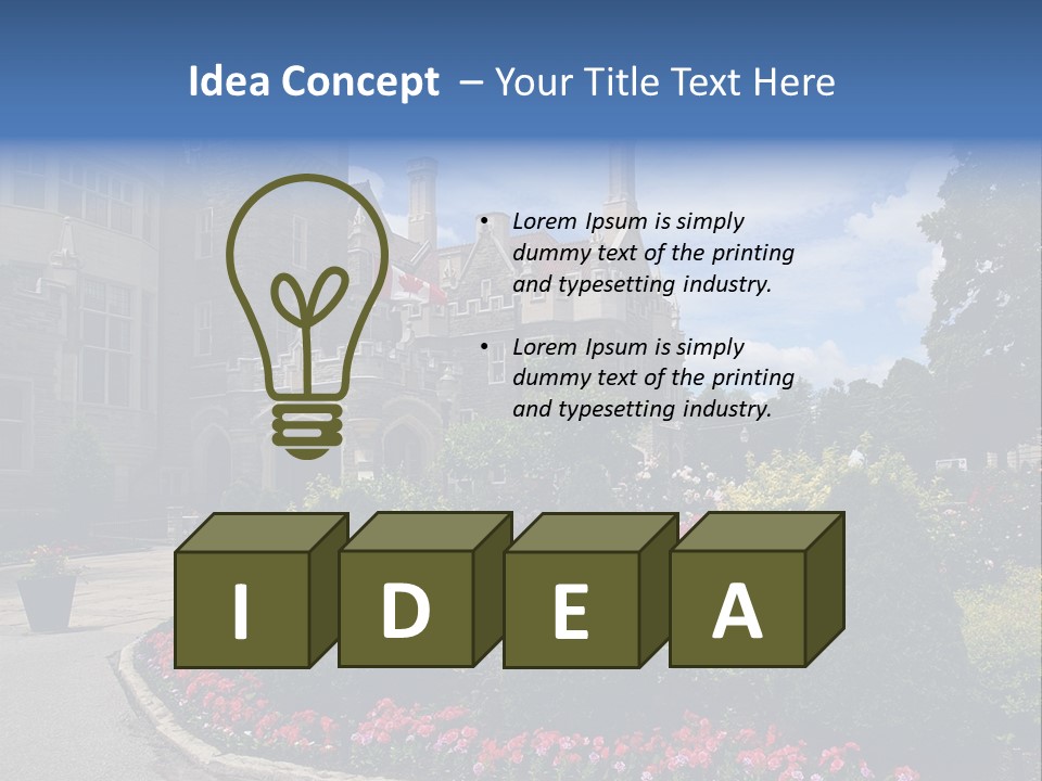 Castle Flowers Casa Loma PowerPoint Template