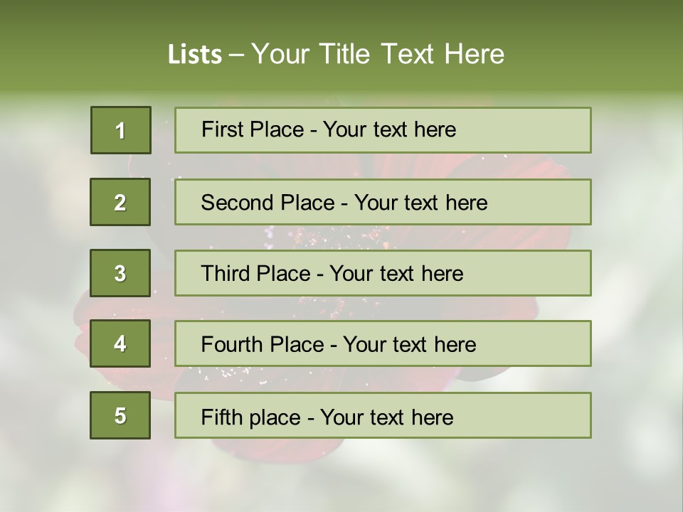 Red Flower Atrosanguineus Asteraceae PowerPoint Template
