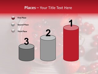 A Red Drink With Cherries On A Wooden Table PowerPoint Template