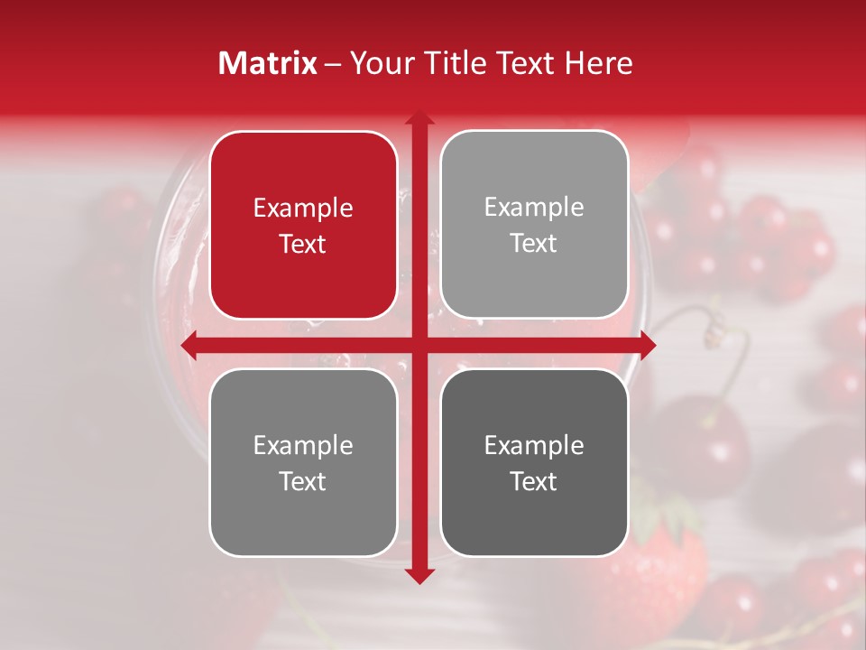 A Red Drink With Cherries On A Wooden Table PowerPoint Template