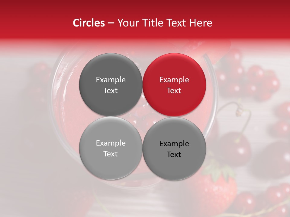 A Red Drink With Cherries On A Wooden Table PowerPoint Template