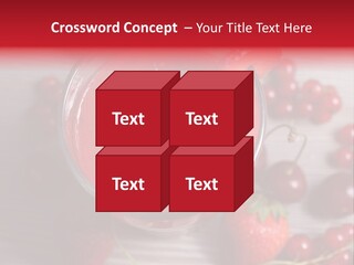 A Red Drink With Cherries On A Wooden Table PowerPoint Template