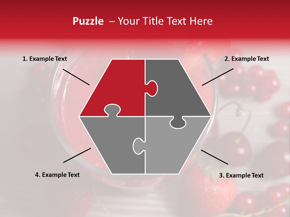 A Red Drink With Cherries On A Wooden Table PowerPoint Template