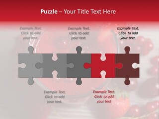 A Red Drink With Cherries On A Wooden Table PowerPoint Template