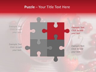 A Red Drink With Cherries On A Wooden Table PowerPoint Template