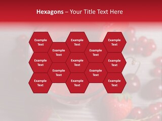 A Red Drink With Cherries On A Wooden Table PowerPoint Template
