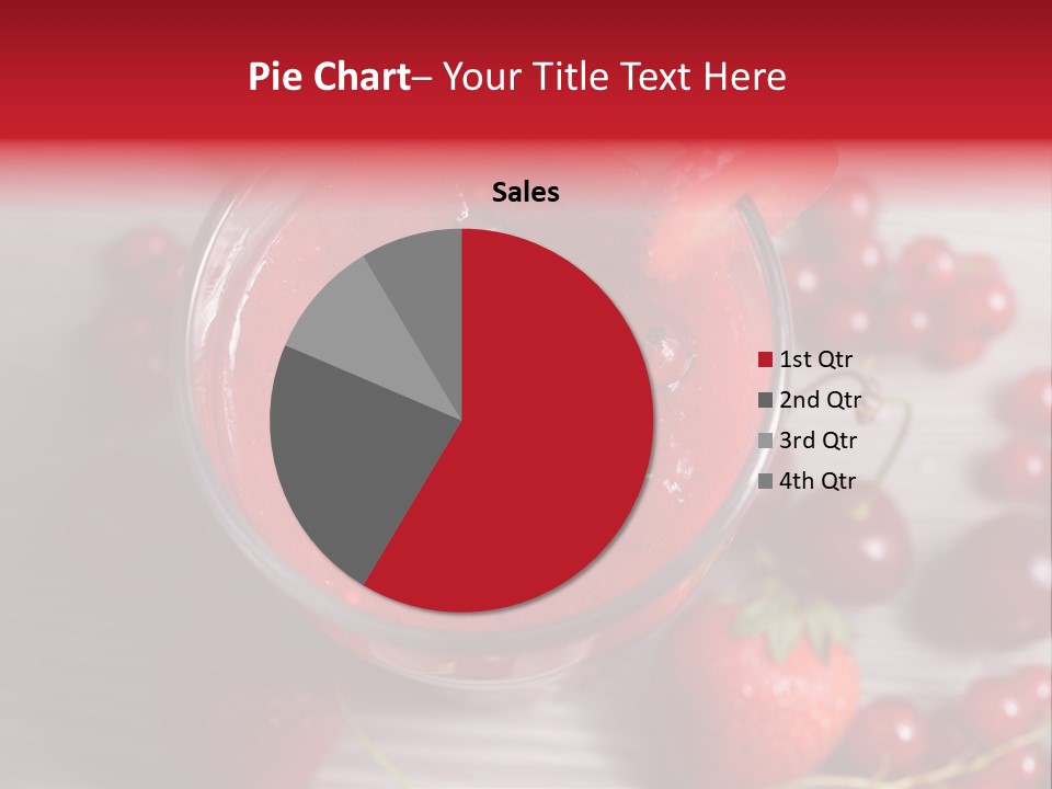 A Red Drink With Cherries On A Wooden Table PowerPoint Template