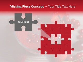 A Red Drink With Cherries On A Wooden Table PowerPoint Template