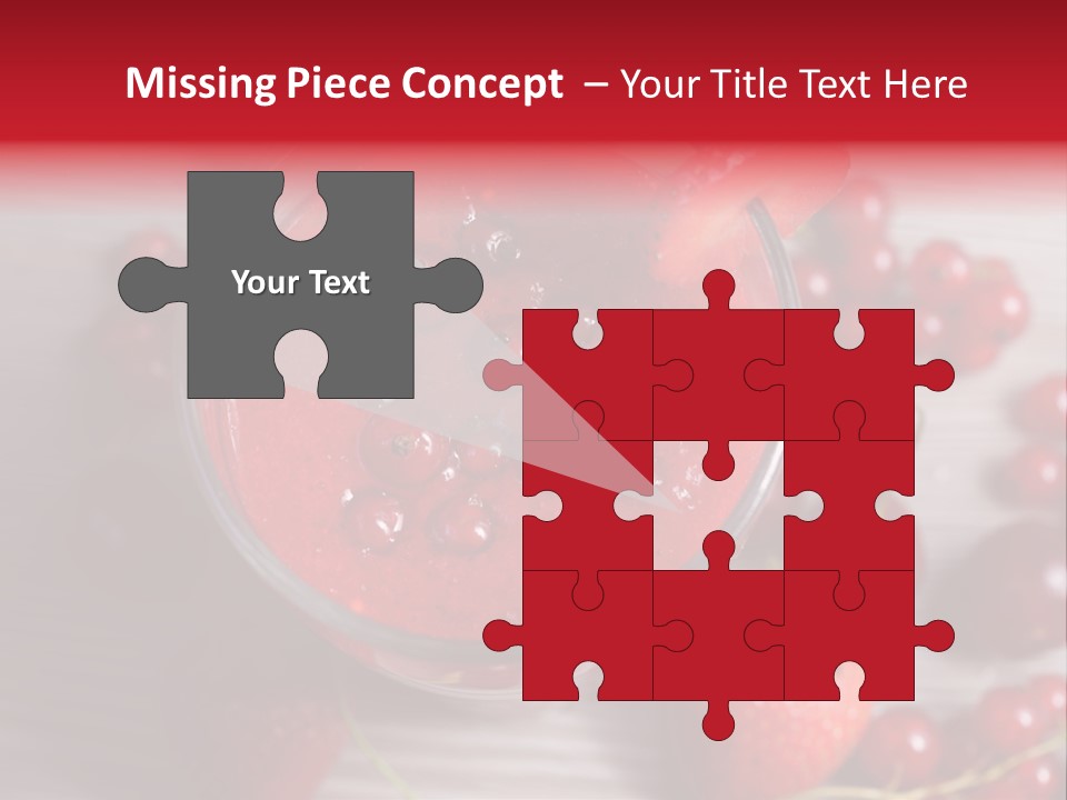 A Red Drink With Cherries On A Wooden Table PowerPoint Template