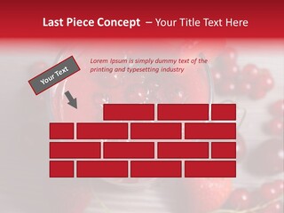 A Red Drink With Cherries On A Wooden Table PowerPoint Template