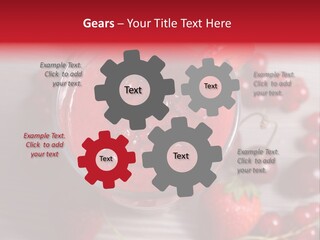 A Red Drink With Cherries On A Wooden Table PowerPoint Template