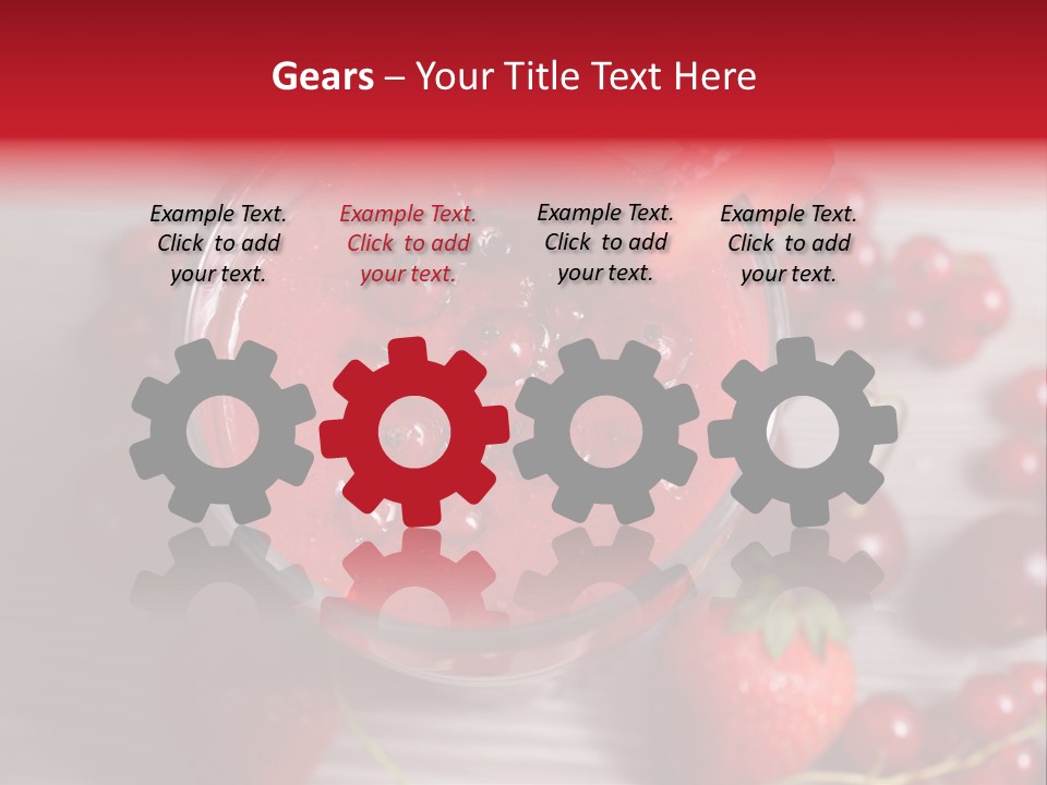 A Red Drink With Cherries On A Wooden Table PowerPoint Template