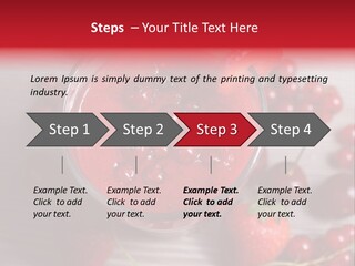 A Red Drink With Cherries On A Wooden Table PowerPoint Template