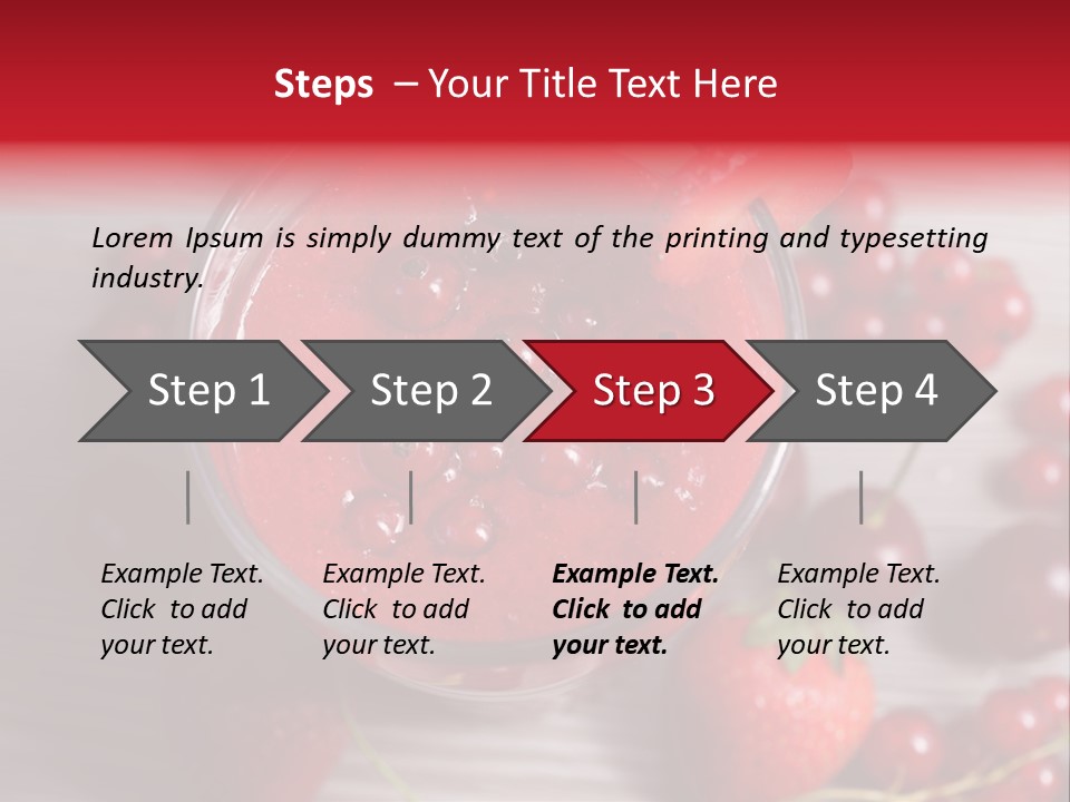 A Red Drink With Cherries On A Wooden Table PowerPoint Template