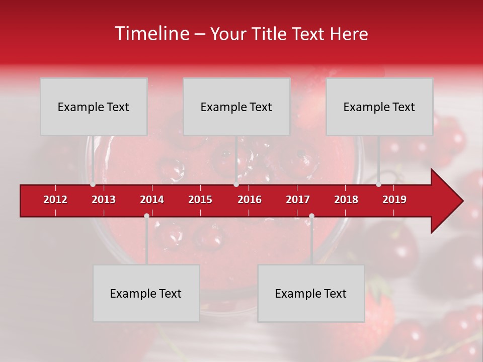 A Red Drink With Cherries On A Wooden Table PowerPoint Template