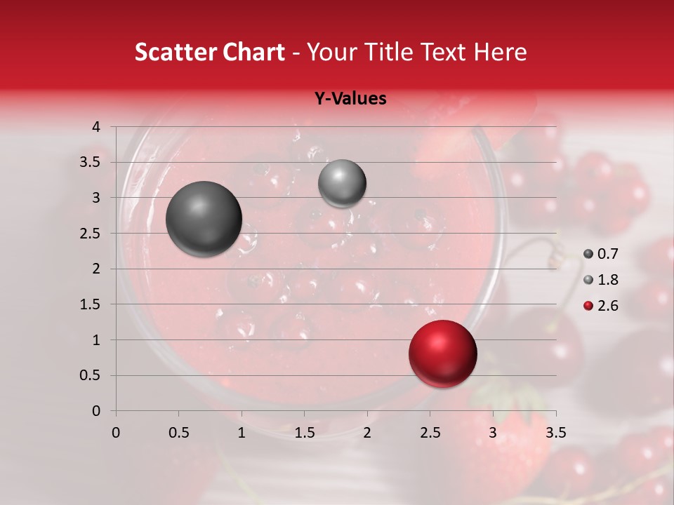 A Red Drink With Cherries On A Wooden Table PowerPoint Template