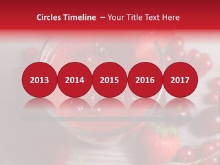 A Red Drink With Cherries On A Wooden Table PowerPoint Template