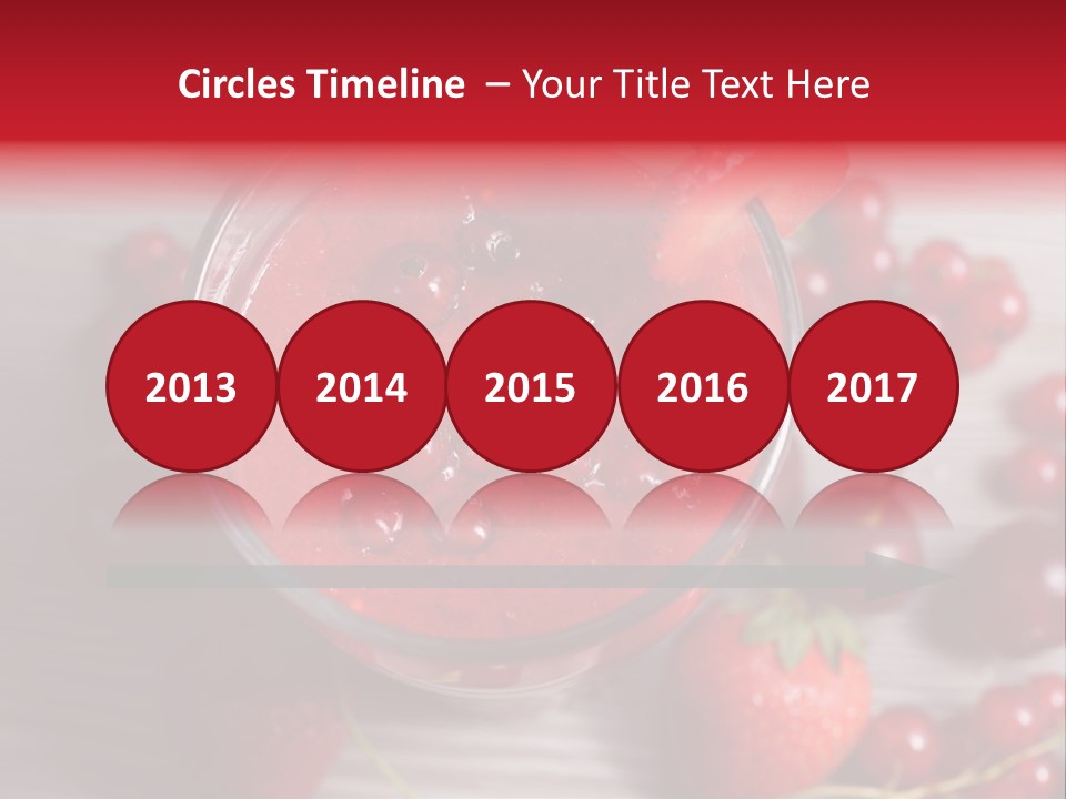 A Red Drink With Cherries On A Wooden Table PowerPoint Template