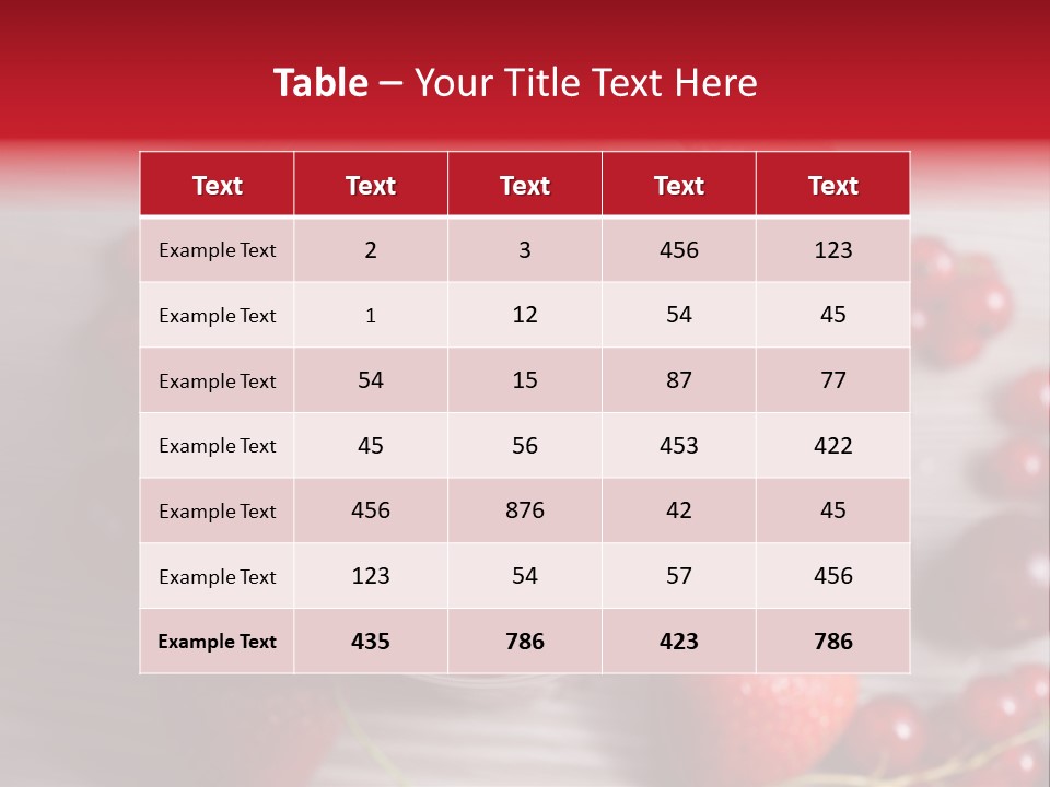 A Red Drink With Cherries On A Wooden Table PowerPoint Template