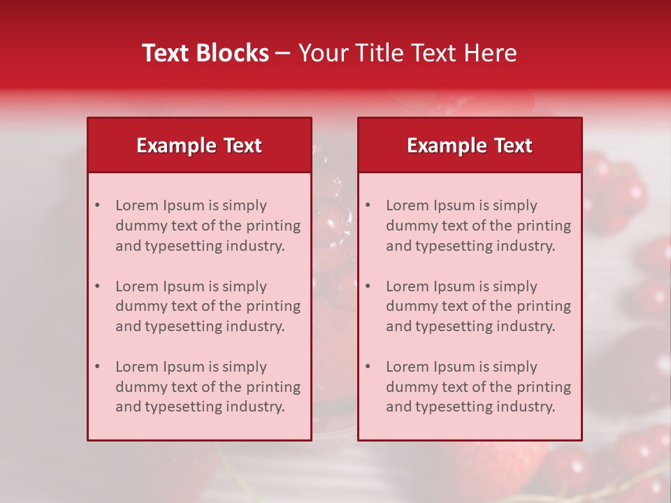 A Red Drink With Cherries On A Wooden Table PowerPoint Template