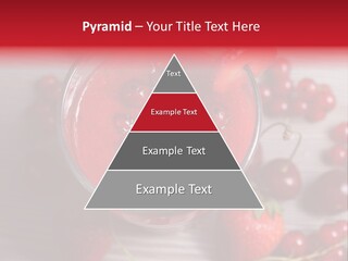 A Red Drink With Cherries On A Wooden Table PowerPoint Template