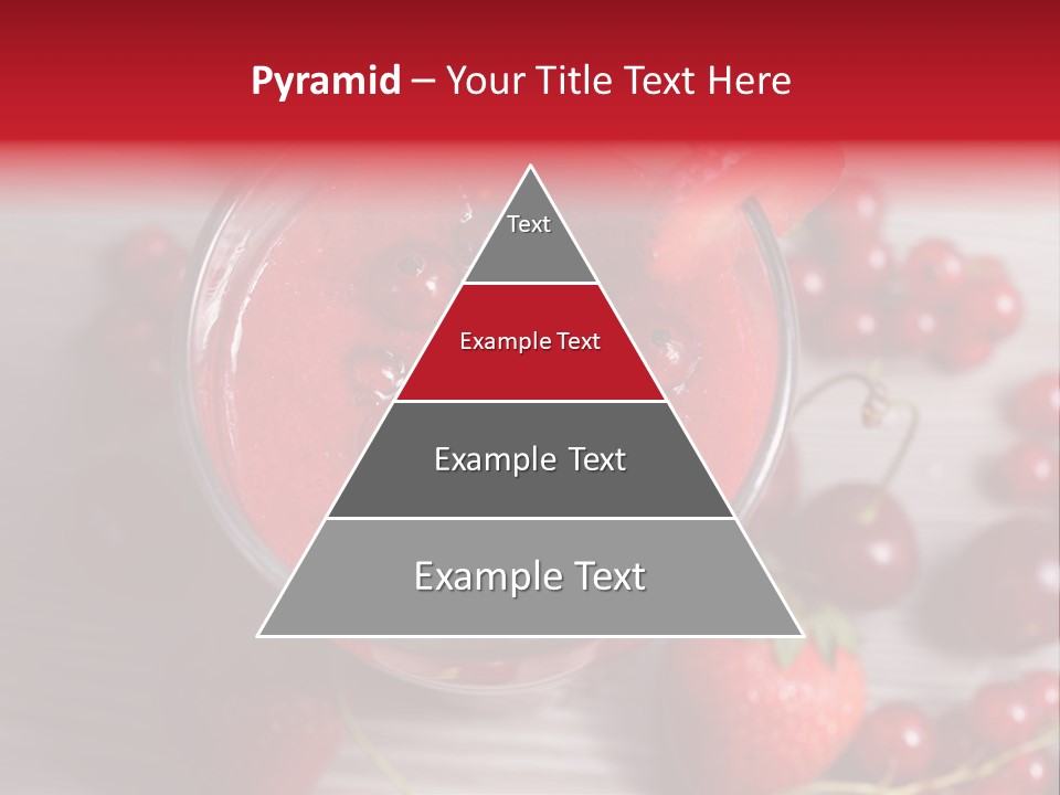 A Red Drink With Cherries On A Wooden Table PowerPoint Template