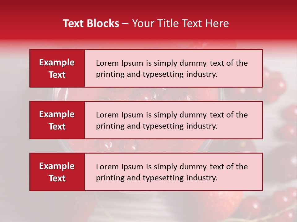 A Red Drink With Cherries On A Wooden Table PowerPoint Template