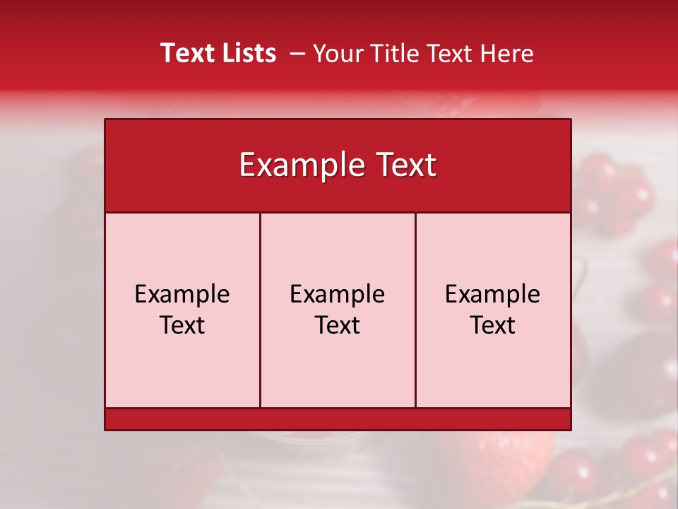 A Red Drink With Cherries On A Wooden Table PowerPoint Template