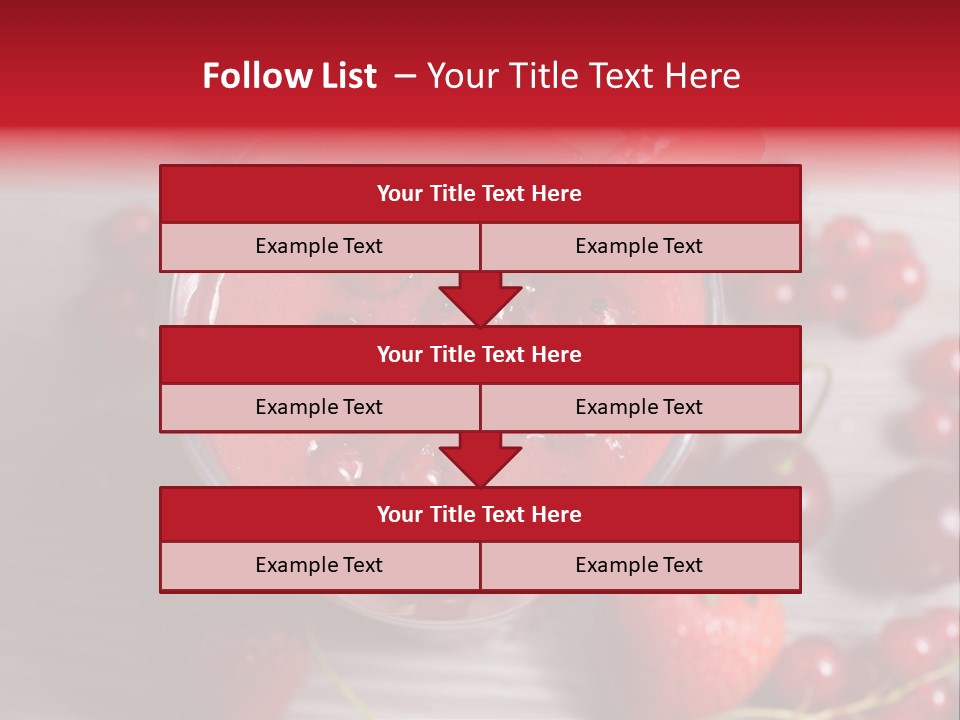 A Red Drink With Cherries On A Wooden Table PowerPoint Template