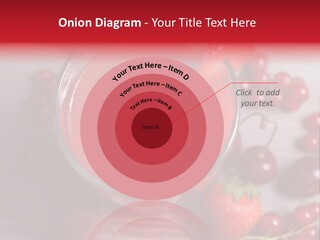 A Red Drink With Cherries On A Wooden Table PowerPoint Template