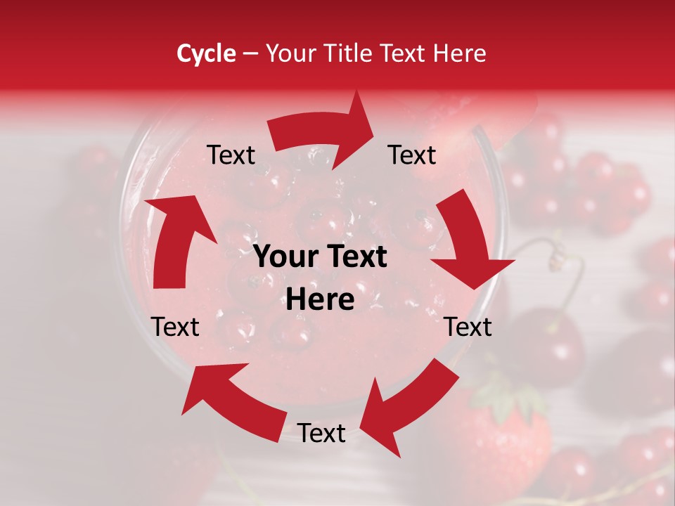 A Red Drink With Cherries On A Wooden Table PowerPoint Template