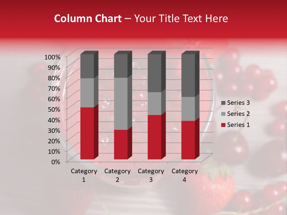A Red Drink With Cherries On A Wooden Table PowerPoint Template