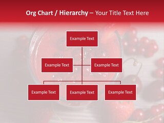 A Red Drink With Cherries On A Wooden Table PowerPoint Template