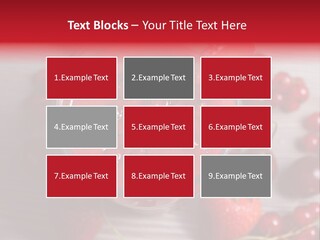 A Red Drink With Cherries On A Wooden Table PowerPoint Template