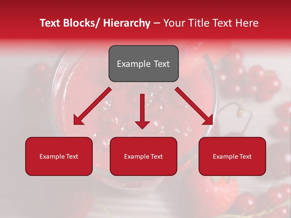 A Red Drink With Cherries On A Wooden Table PowerPoint Template