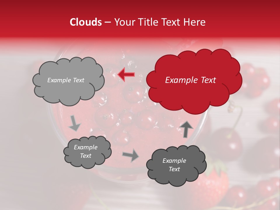 A Red Drink With Cherries On A Wooden Table PowerPoint Template