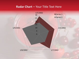 A Red Drink With Cherries On A Wooden Table PowerPoint Template