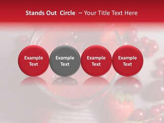 A Red Drink With Cherries On A Wooden Table PowerPoint Template